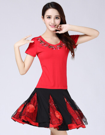 杨丽萍广场舞服装新款套装短袖舞蹈服中老年跳舞服装女舞蹈套裙夏