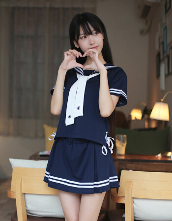 夏季日韩系海军风白色水手服女学生装制服丝带短袖校服cos套装优旋