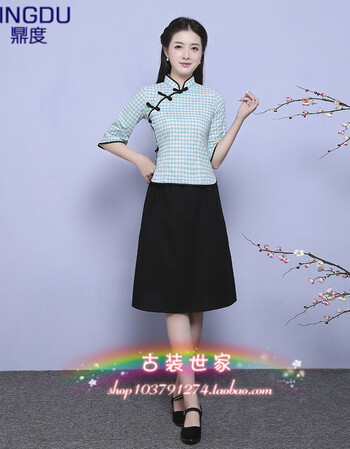 新款民国风套装民国学生装长裙女装毕业照服装五四青年装大合唱冬