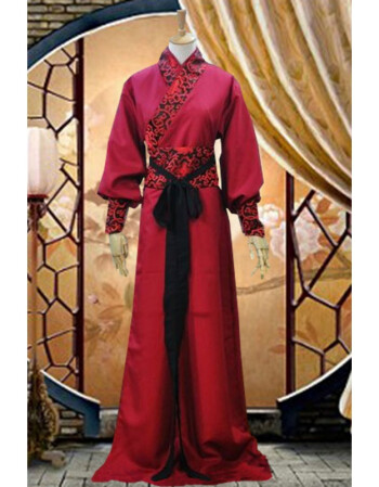 男汉服侠客书生演出服毕业拍照班服古唐装舞台影视剧服装2019 红色红