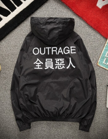 夏季薄款防晒衣男情侣装连帽全员恶人夹克外套百搭港风chic上衣服