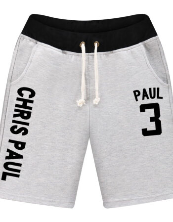 克里斯保罗同款3号反夜光印花篮球周边运动短裤男沙滩五分休闲裤 灰色