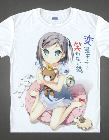 动漫周边 衣服短袖t恤男女夏变态王子与不笑猫 小豆梓