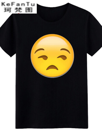 男女装半袖衣服搞笑图案情侣装短袖学生班服 白色 黑不屑表情 l