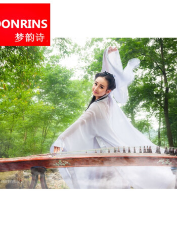 梦韵诗moonrins古装唐装汉服白色小龙女仙女服清新淡雅写真武侠女装戏
