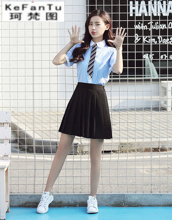 珂梵图韩版学院风夏季短袖校服套装男女学生装日系班服短裙短裤制服