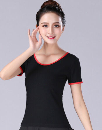 广场舞服装新款夏季莫代尔舞蹈上衣短袖单件练功服t恤