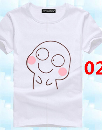 价秒 夏季情侣装微信表情包阿白酱阿尼君送男女朋友生日礼物短袖 男款