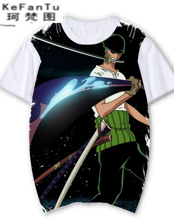 珂梵图卡通动漫体恤男半袖海贼王t恤女短袖女帝索隆路飞衣服学生夏季