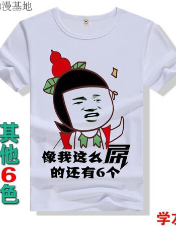 暴走恶搞葫芦兄弟娃漫画短袖t恤 男士金馆长搞笑表情包带字衣服 学友