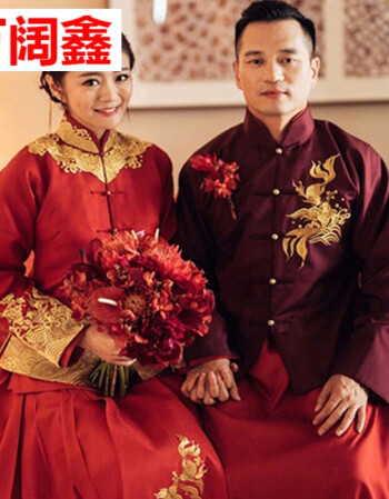 同款秀禾服男士结婚礼服中式情侣新郎新娘中国风婚宴敬酒服 男款 女款
