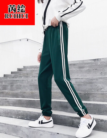 休闲九分灯笼裤女秋2018新款韩版宽松初中高中学生束脚运动裤校服