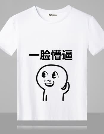 一脸懵逼恶搞表情包文字t恤动漫二次元短袖t恤方程式学生男女衣服 10