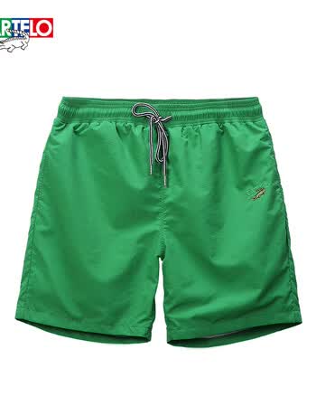 男夏天五分裤男士休闲短裤沙滩裤男宽松男版薄卫裤潮男裤子 草绿色 l