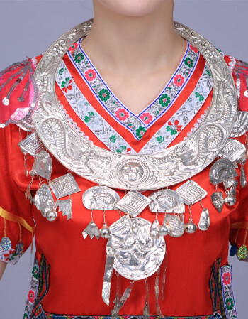 少数民族苗族银饰服饰头饰侗族瑶族苗族舞台演出服苗银帽子项圈aasn