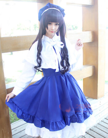 歌唱家长裙 cosplay日本动漫服装 假发(不包修) s(150-155)_现价-1元