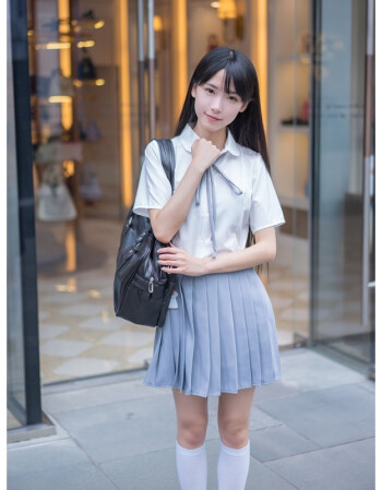 制服长短袖白衬衫校服学院风班服校服百褶裙套装 长袖纯棉衬衫(圆领)