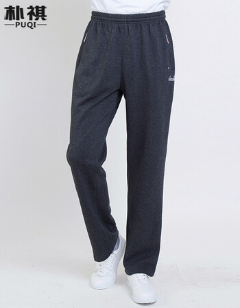 朴祺秋冬新款男士高腰弹力运动裤男长裤宽松卫裤直筒男裤休闲裤子 深