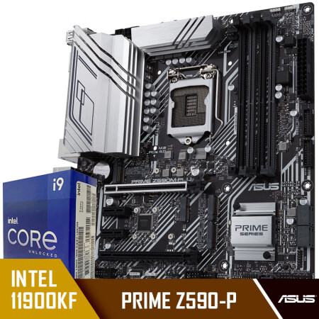 华硕prime z590m-plus主板 英特尔(intel) i9-11900kf 酷睿cpu处理器