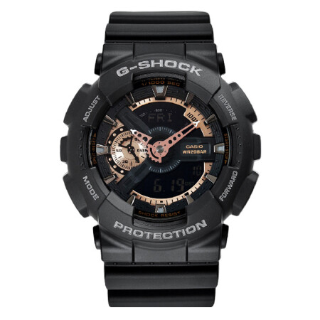 卡西欧(casio)手表 g-shock系列玫瑰金双显运动石英男表ga-110rg-1a