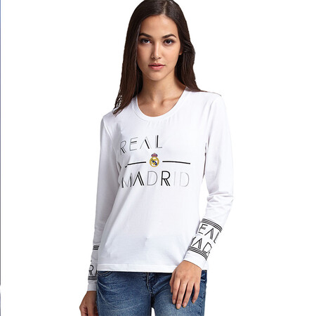 realmadrid 皇家马德里t恤款女士长袖棉质休闲运动训练服 hmw-622023