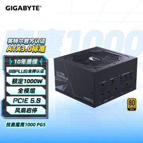 技嘉（GIGABYTE）魔鹰 额定1000W金牌认证全模组电脑电源/ATX 3.0/PCIE5.0/原生16PIN/十年保障/支持40系列显卡