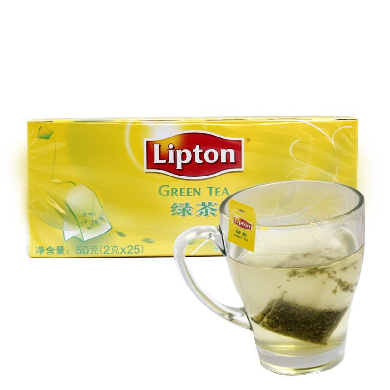 立顿lipton 绿茶 茶叶 冲饮袋泡茶包2g*25