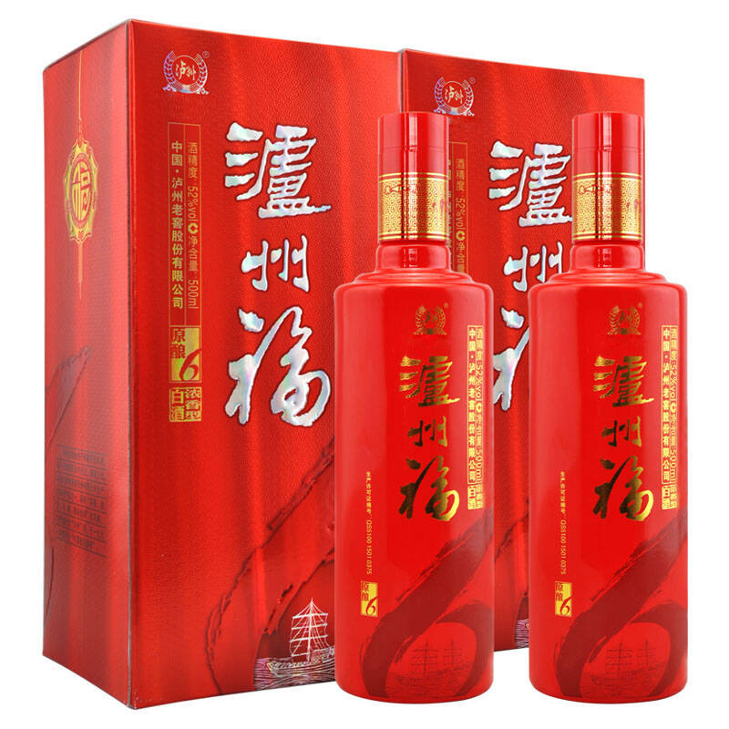 52度 泸州福 原酿6 500ml*2(2瓶套装) 浓香型白酒