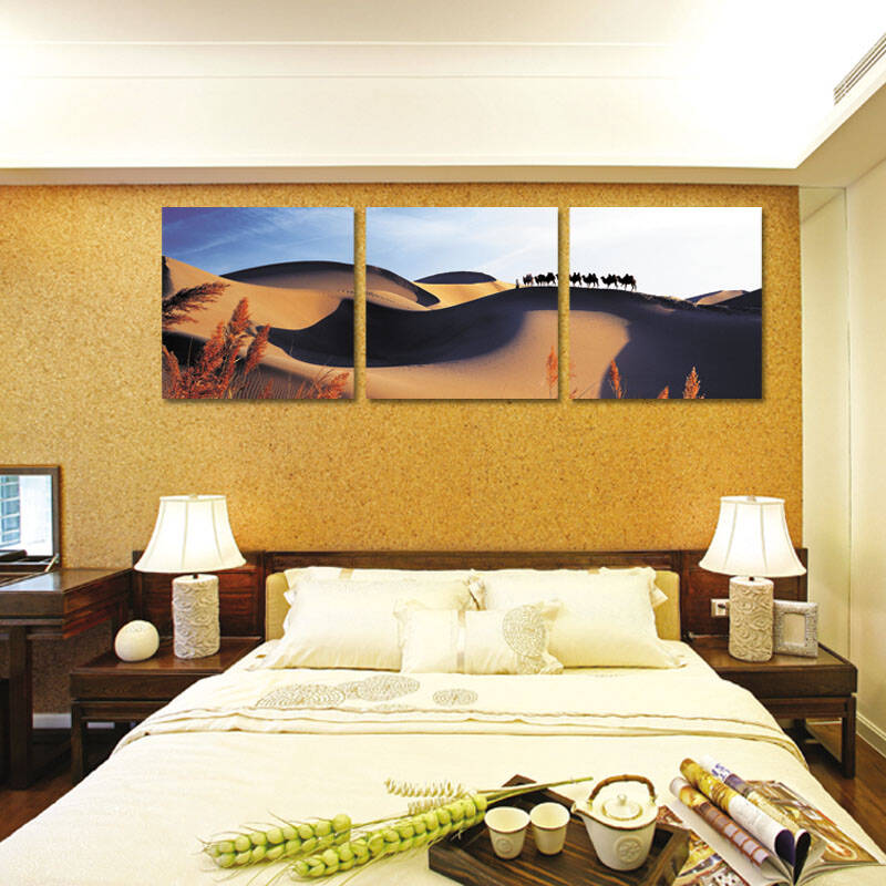 飞雅唐朝装饰画现代简约客厅壁画卧室床头挂画餐厅壁画无框画沙漠骆驼