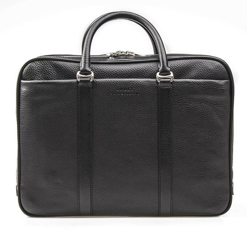 bally 巴利 男式黑色牛皮双拉链商务手提包公文包 morgano-md 100