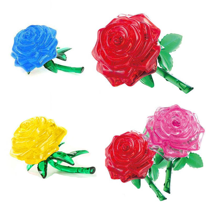 玫瑰花3d立体水晶拼图积木