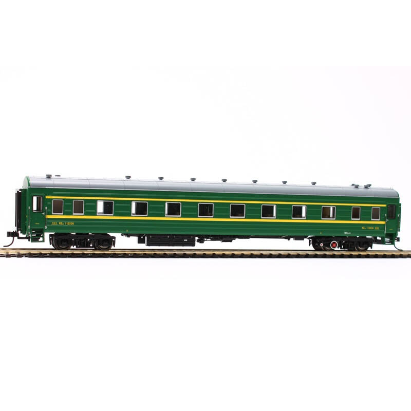 百万城bachmann火车模型cp0121522型软座车厢沈局吉段110336淡绿深黄