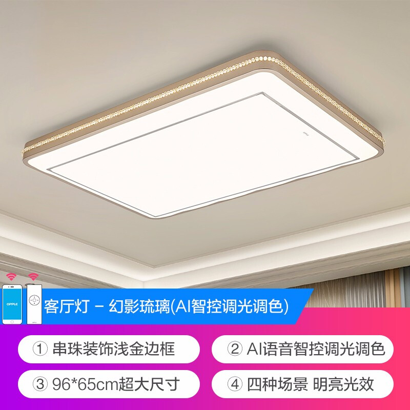 客厅卧室欧普照明大气遥控手机现代简约温馨led