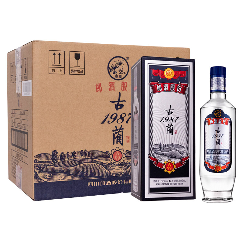 郎酒股份 古蔺1987 a99 商务送礼白酒 52度高度白酒 500ml*6瓶