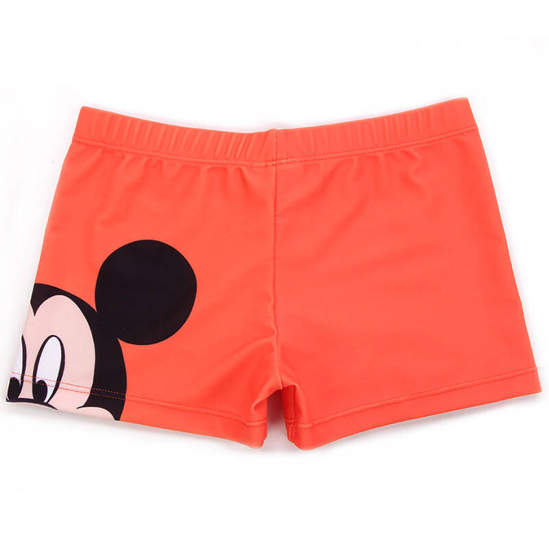 迪士尼(disney)儿童泳裤 男童游泳平角裤 小孩卡通游泳衣 米奇橙色/8