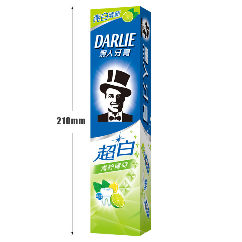 黑人(darlie)超白青柠薄荷美白牙膏140g 去黄牙 去牙渍 清新口气 *2件