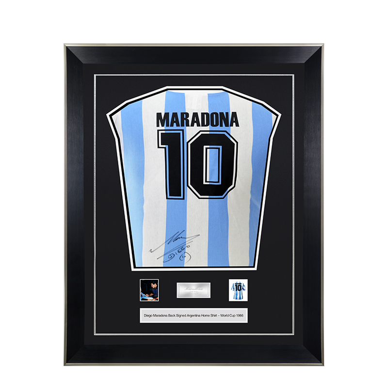 马拉多纳签名阿根廷国家队主场球衣 - 1986世