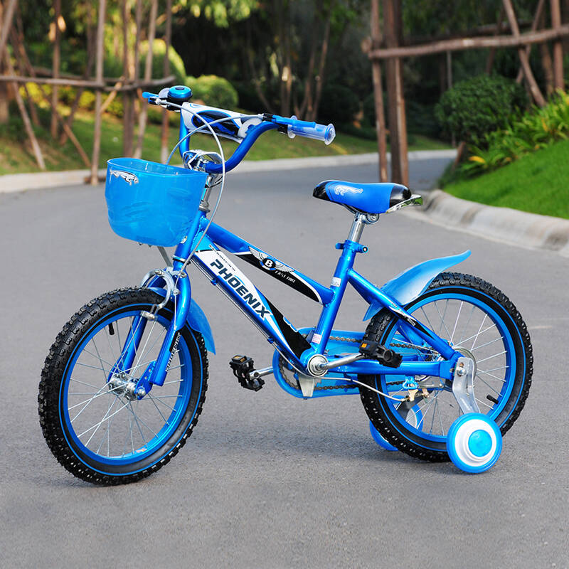 上海凤凰儿童自行车男孩12寸14寸16寸18寸女孩脚踏车童车 道奇 蓝色