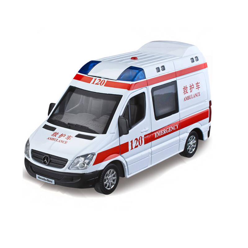 儿童玩具 120救护车急救车 110警车声光版回力合金小汽车 男孩玩具