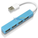 �˿���(ECOLA) USB-HUB03BL ����ϵ��USB2.0 4�ڼ�����HUB �����ص�ѹ ������������(��ɫ)