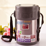 SIMELO印象京都系列1500ML保温饭盒套装F-2137褐色