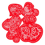 
                                        个性一百喜鹊迎春 门剪纸过年新春装饰品立体贴纸红纸吊钱横批挂件壁挂窗花彩色福字 红色 80CM                