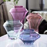 DARTINGTON 英国进口彩色透明玻璃花瓶欧式轻奢客厅插花瓶样版房软装摆件 德科希瑟花瓶（粉色）21cm