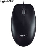 罗技（Logitech）有线光电鼠标M90黑色 电脑笔记本家用鼠标 左右手通用对称 USB即插即用