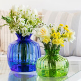 DARTINGTON 英国进口水晶玻璃花瓶北欧家居桌面摆件插花器紫色花瓶客厅水养 深蓝色花瓶/高21.5cm