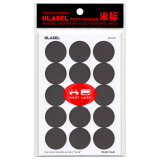 米标（HLABEL）彩色圆形不干胶可打印手写自粘性空白标签标记贴纸 喷墨/激光2.54cm 黑色816