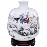 瓷博 景德镇陶瓷花瓶摆件工艺品 雪景三顾茅庐人物历史故事创意高级感