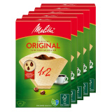 德国Melitta美乐家咖啡滤纸包 原木原装进口 手冲滴漏美式咖啡机咖啡壶过滤纸 200片5盒 1X2醇香40片X5盒（4至6杯）