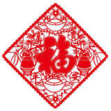 
                                        个性一百 春到福到 福春剪纸窗花贴商场店铺装饰橱窗玻璃贴客厅装饰画节日布置墙贴纸个性定制 红色 宽100CM                