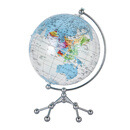 博目20cm中英文政区中国芯地球仪(涟漪蓝)透明地球仪+中国地图地形图